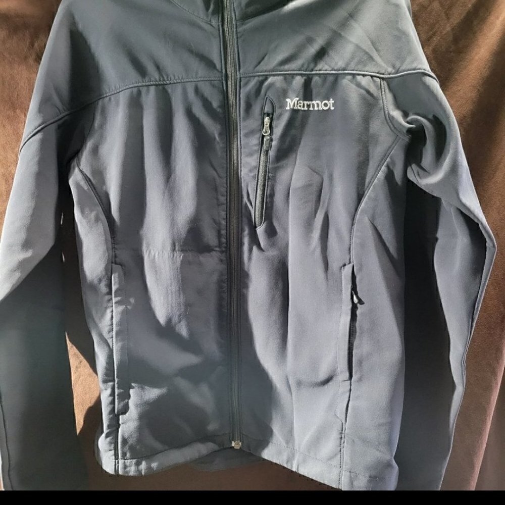 Marmot Men's Black Gravity Softshell Zip Up Fleece Lined Jacket Size Small